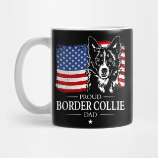 Proud Border Collie Dad American Flag patriotic dog Mug
